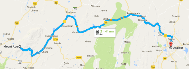 abu to udaipur
