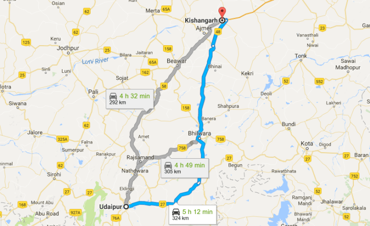 udaipur to kishangarh